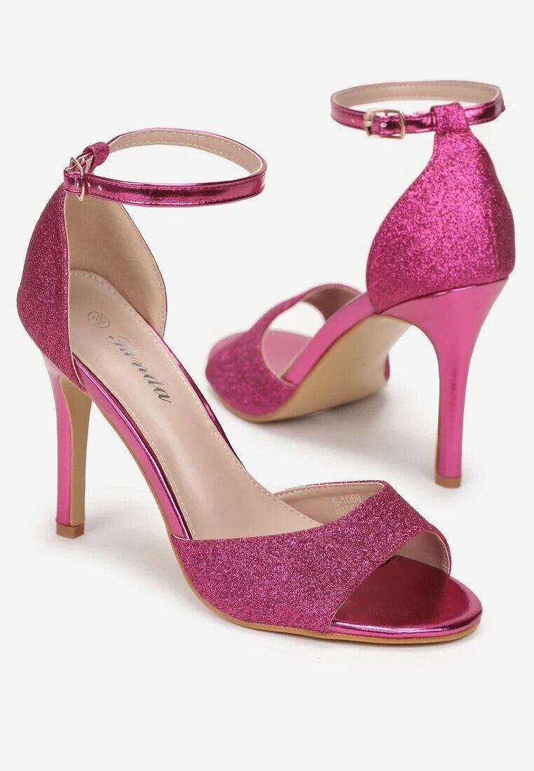 vices Sandale Fucsia Brocartate pe Toc cui cu vârf rotund Katoria