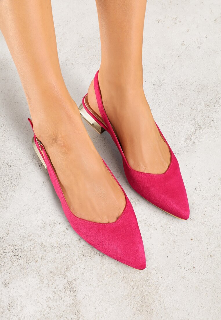 vices Sandale Fucsia Slingback cu Branț din Piele Naturală Galeresa