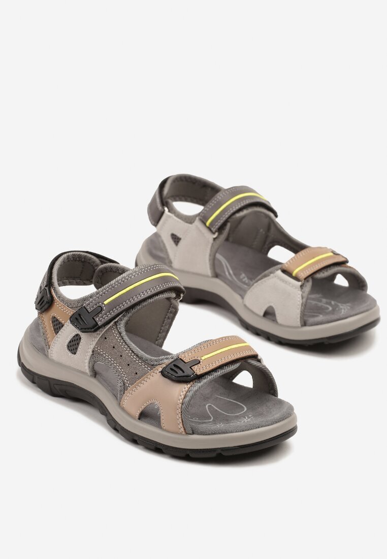 vices Sandale Gri-Maro în Stil Sport cu Benzi Velcro Elliola