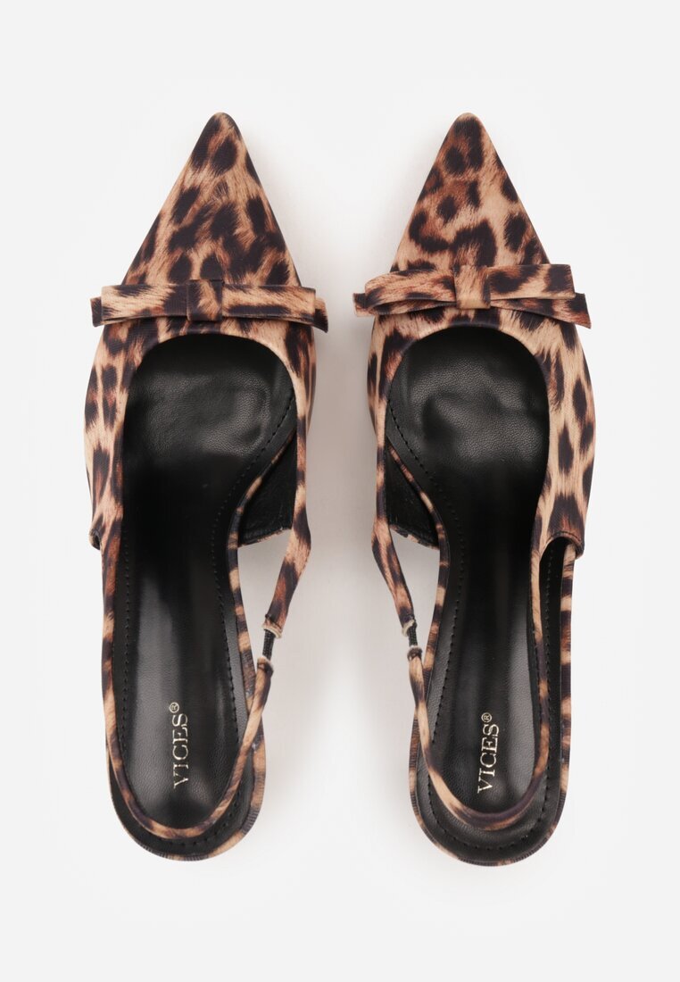vices Sandale leopard cu toc cui Tip slingback cu fundă Dorozia