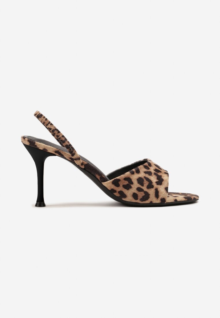 vices Sandale leopard cu toc stiletto cu baretă elastică Evastaria