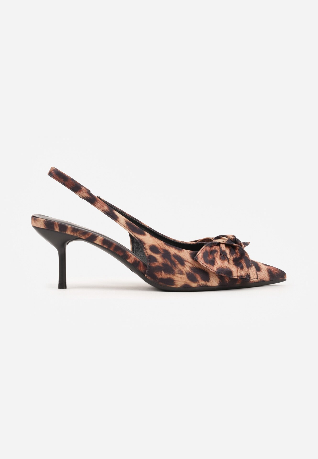 vices Sandale leopard cu toc stiletto Slingback ornate cu fundă Nilendria