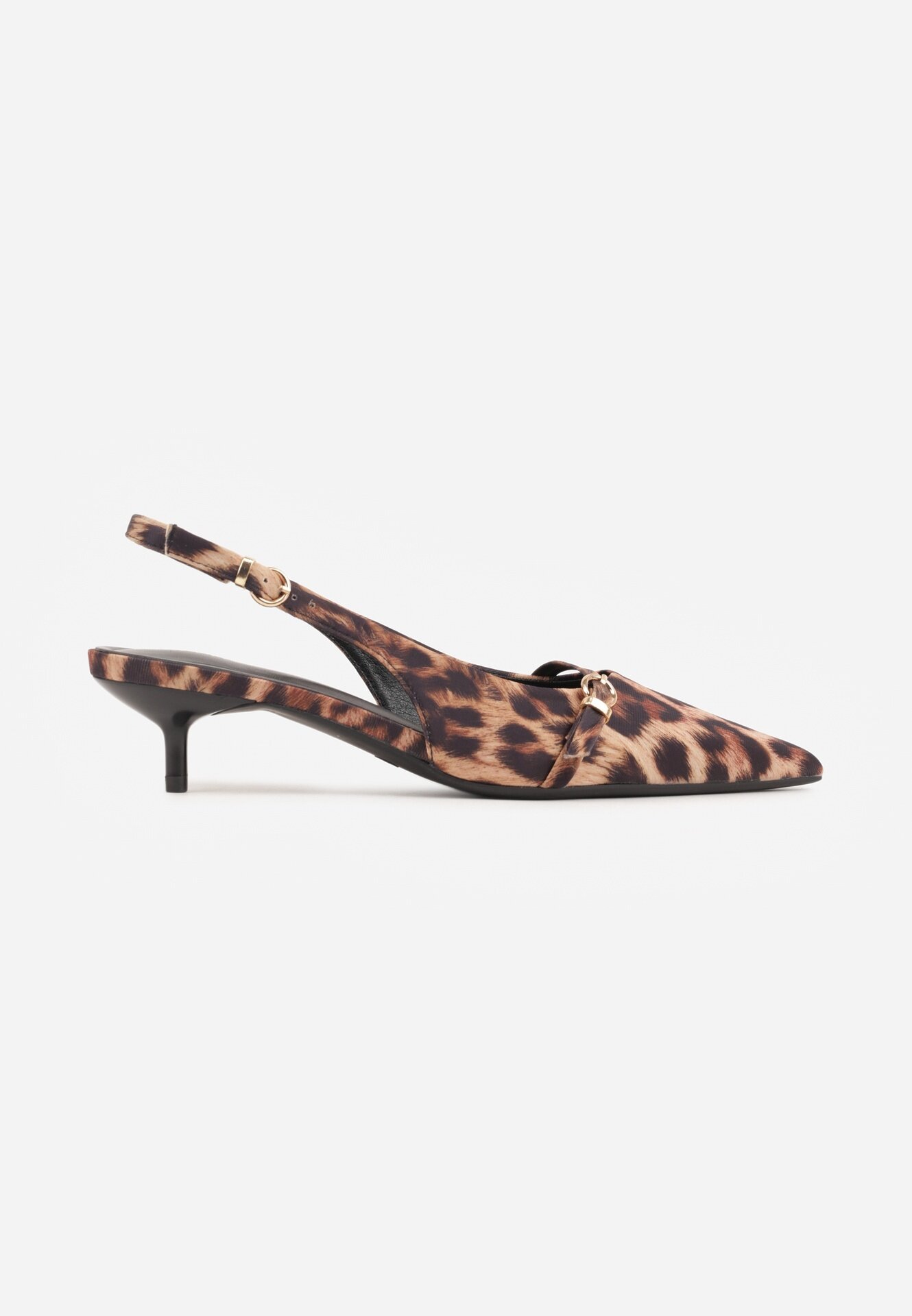 vices Sandale leopard Slingback cu toc cu baretă subțire peste degete Elozira