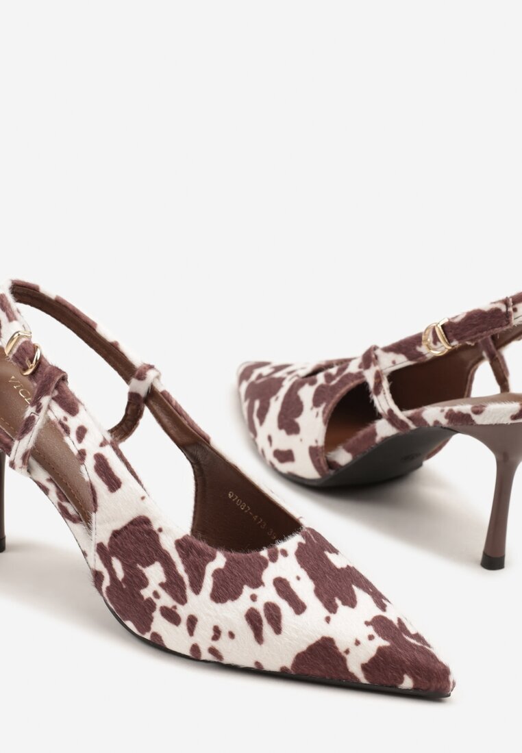 vices Sandale Maro cu imprimeu văcuță cu toc cui Slingback Raleira