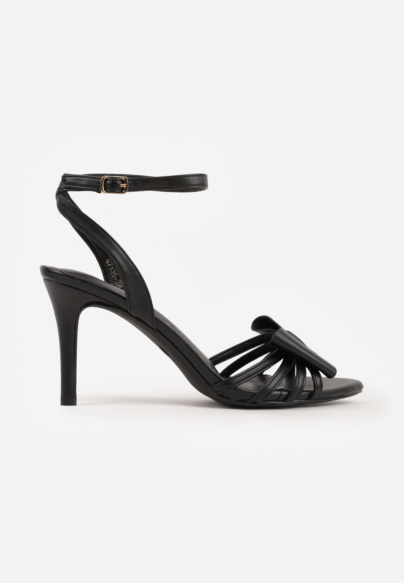 vices Sandale Negre cu toc stiletto Decorate în Față cu Fundiță Sparkle