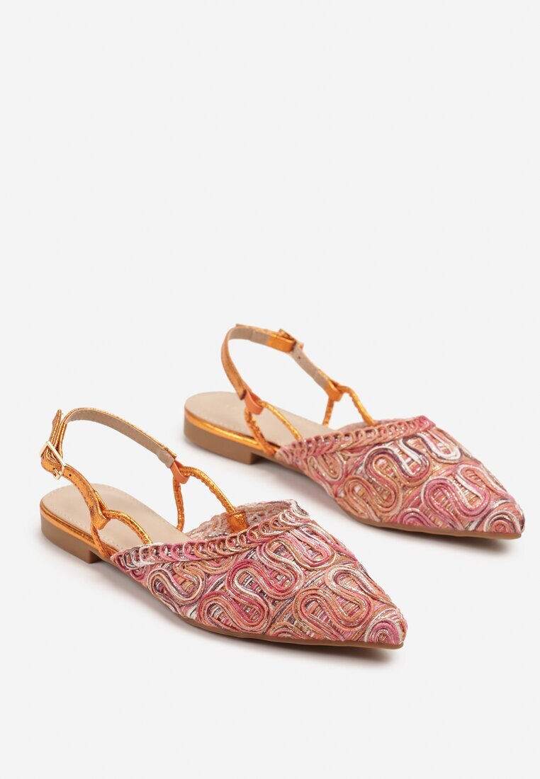 vices Sandale Portocalii Slingback cu Decorațiuni Metalice Janavie