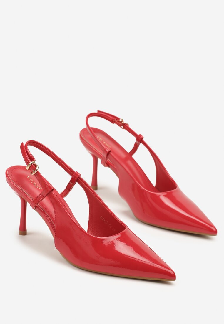 vices Sandale Roșii Lăcuite cu toc cui Slingback Raleira