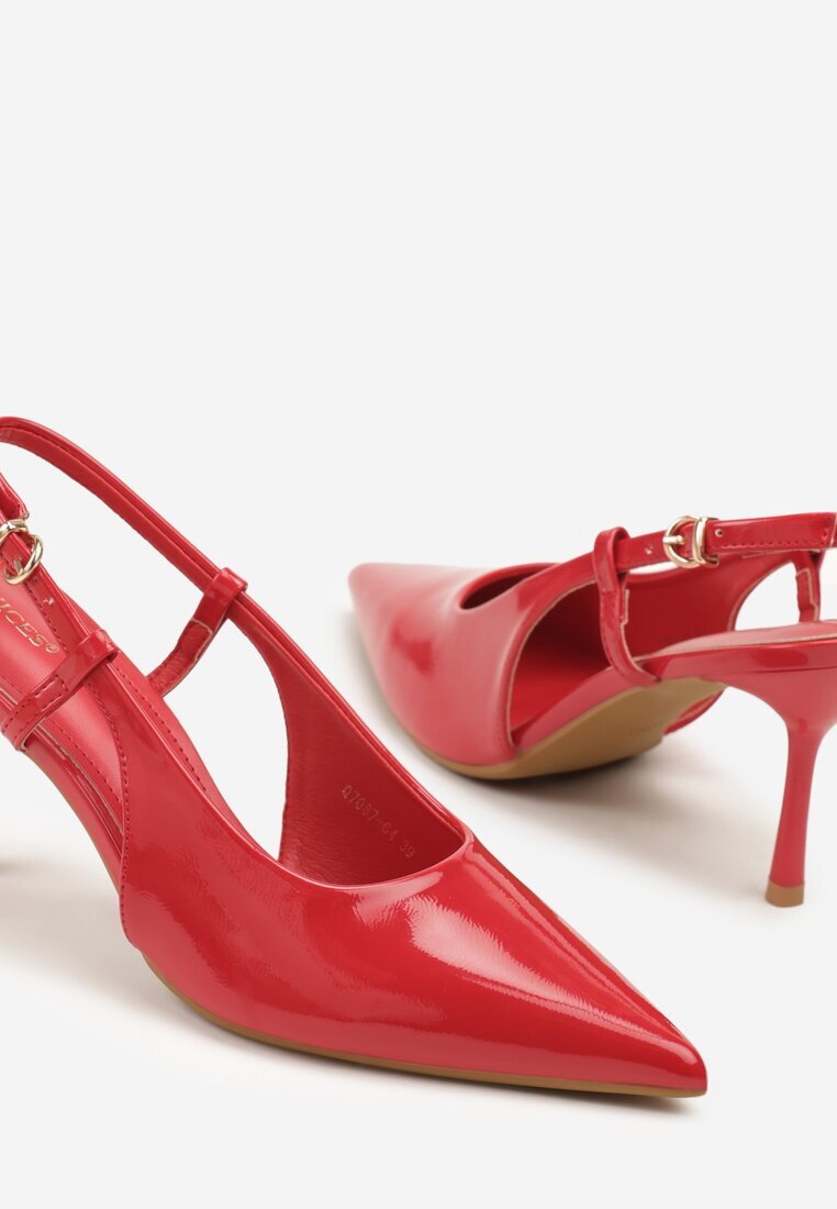 vices Sandale Roșii Lăcuite cu toc cui Slingback Raleira