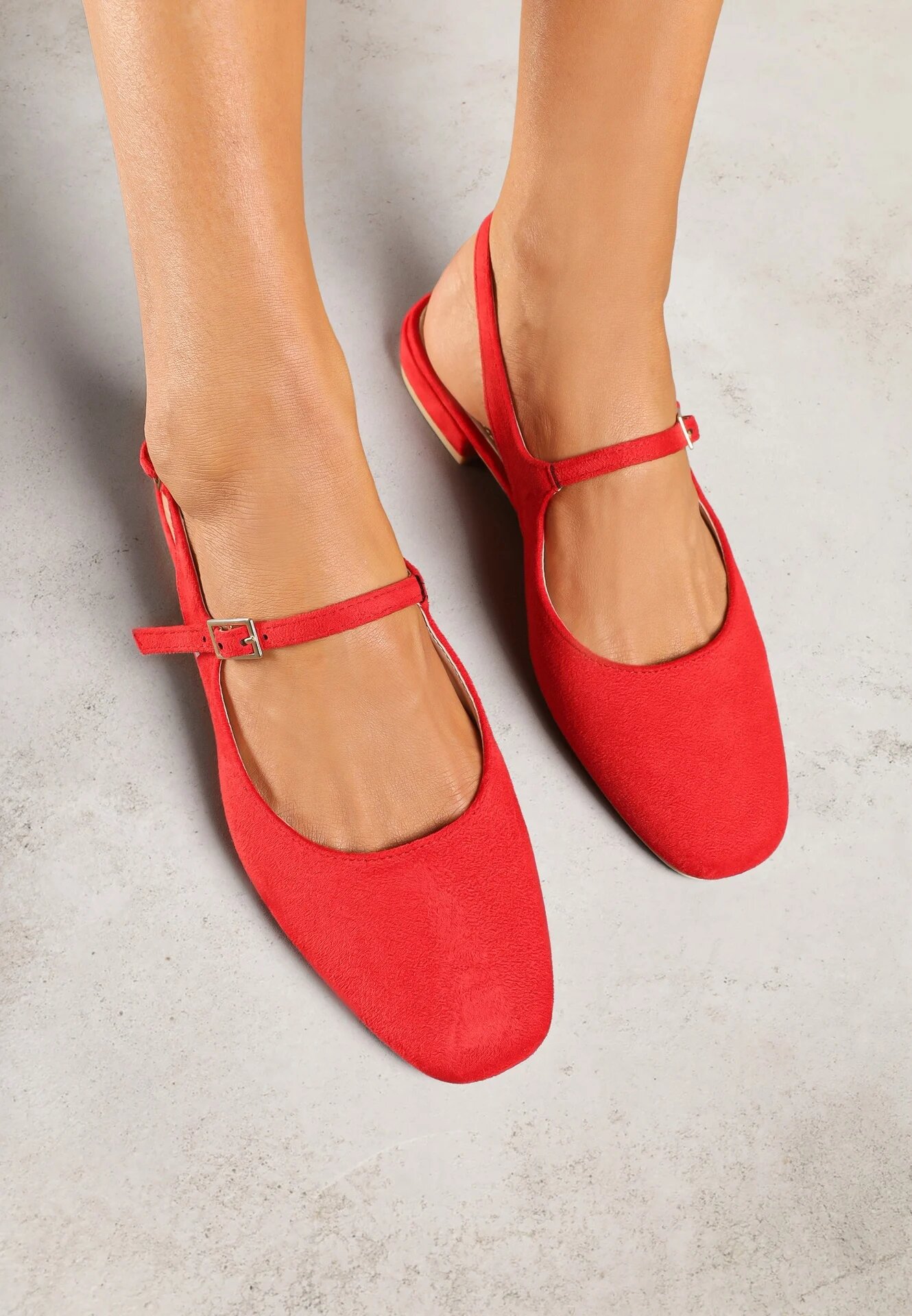 vices Sandale Roșii Slingback cu Branț din Piele Naturală Sovritia