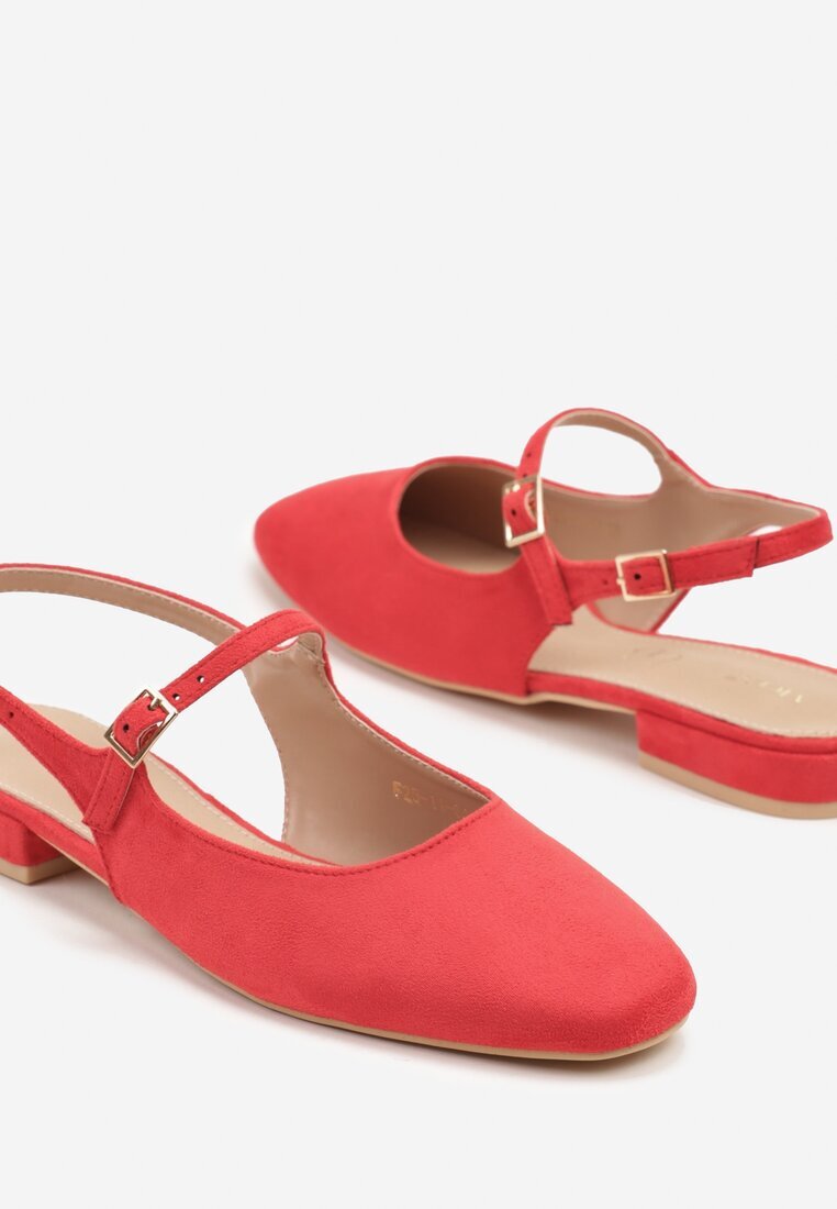 vices Sandale Roșii Slingback cu Branț din Piele Naturală Sovritia
