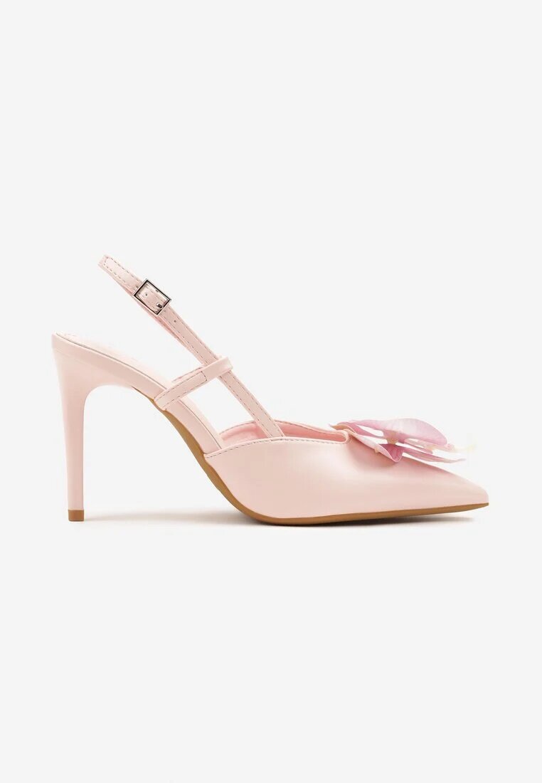 vices Sandale Roz cu toc stiletto Slingback cu floare 3D Koviano