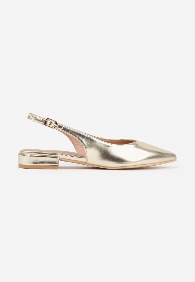 vices Sandale Slingback Aurii cu Branț din Piele Naturală Lisanilis
