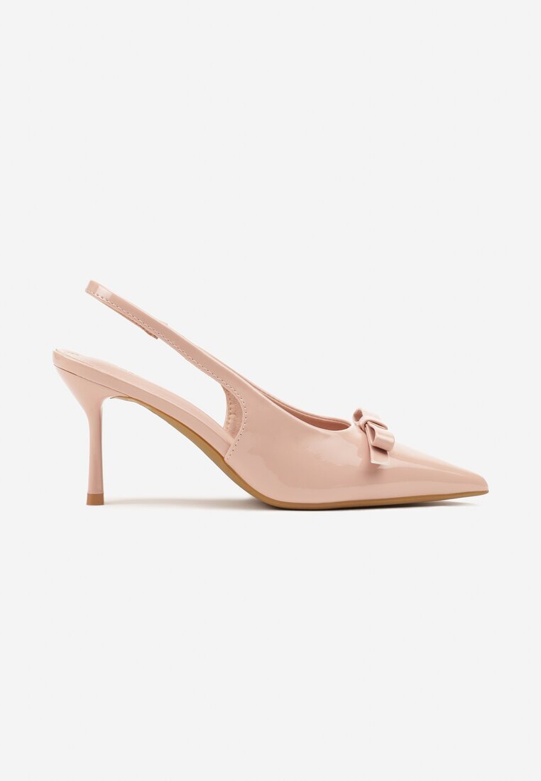 vices Sandale Stiletto Roz Lăcuite Tip slingback Cu fundă Dorozia