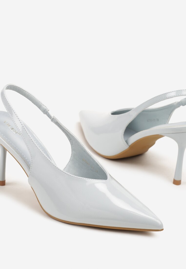 vices Sandale tip pantof Albastre Slingback cu toc tip stiletto Tilionea