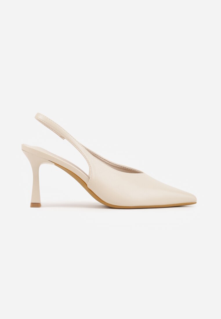 vices Sandale tip pantof Bej cu toc cui Slingback Kolliva