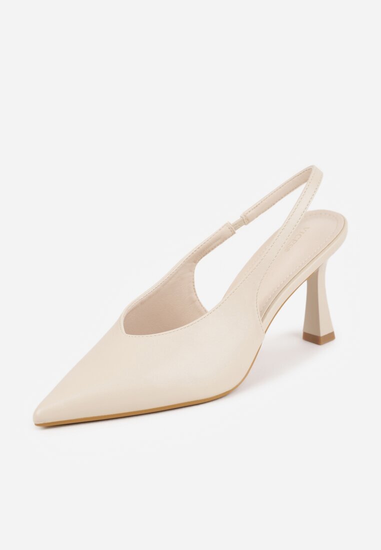vices Sandale tip pantof Bej cu toc cui Slingback Kolliva