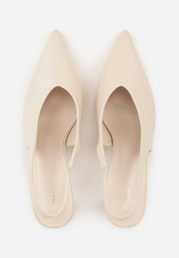 vices Sandale tip pantof Bej cu toc cui Slingback Kolliva