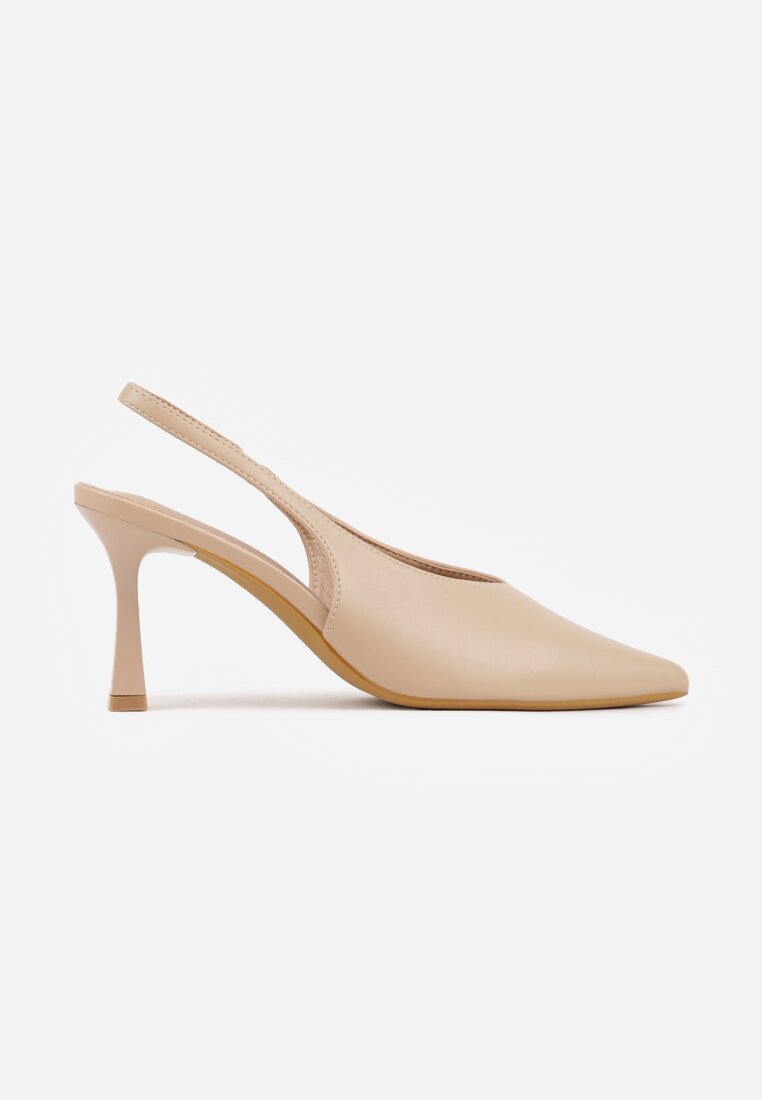 vices Sandale tip pantof Bej închis cu toc cui Slingback Kolliva