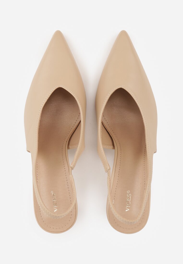 vices Sandale tip pantof Bej închis cu toc cui Slingback Kolliva