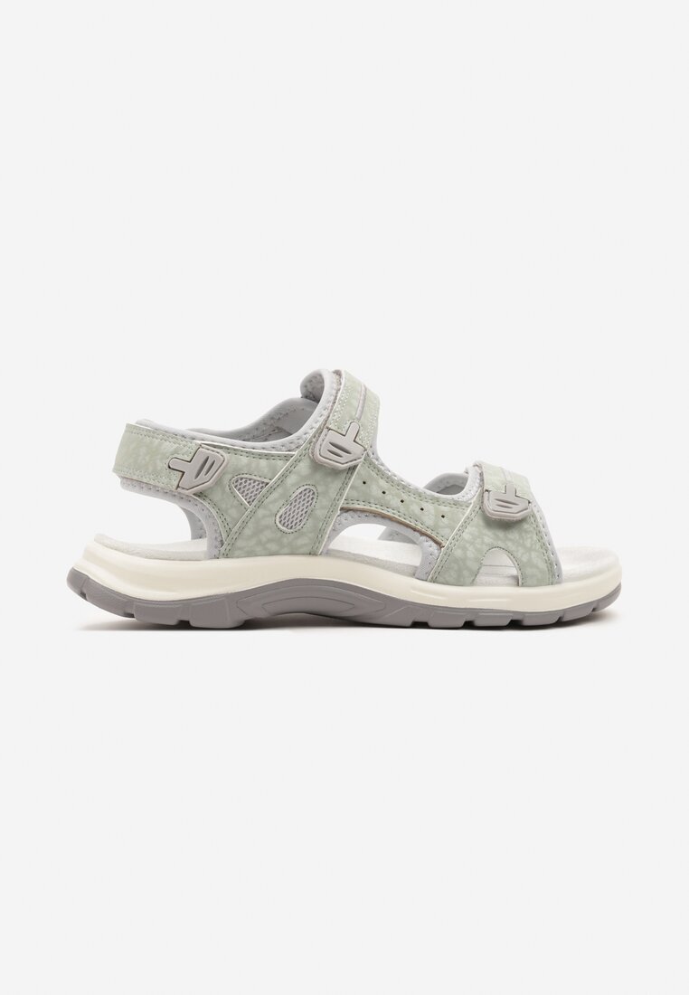 vices Sandale Verde deschis decorate cu motiv geometric Korazia