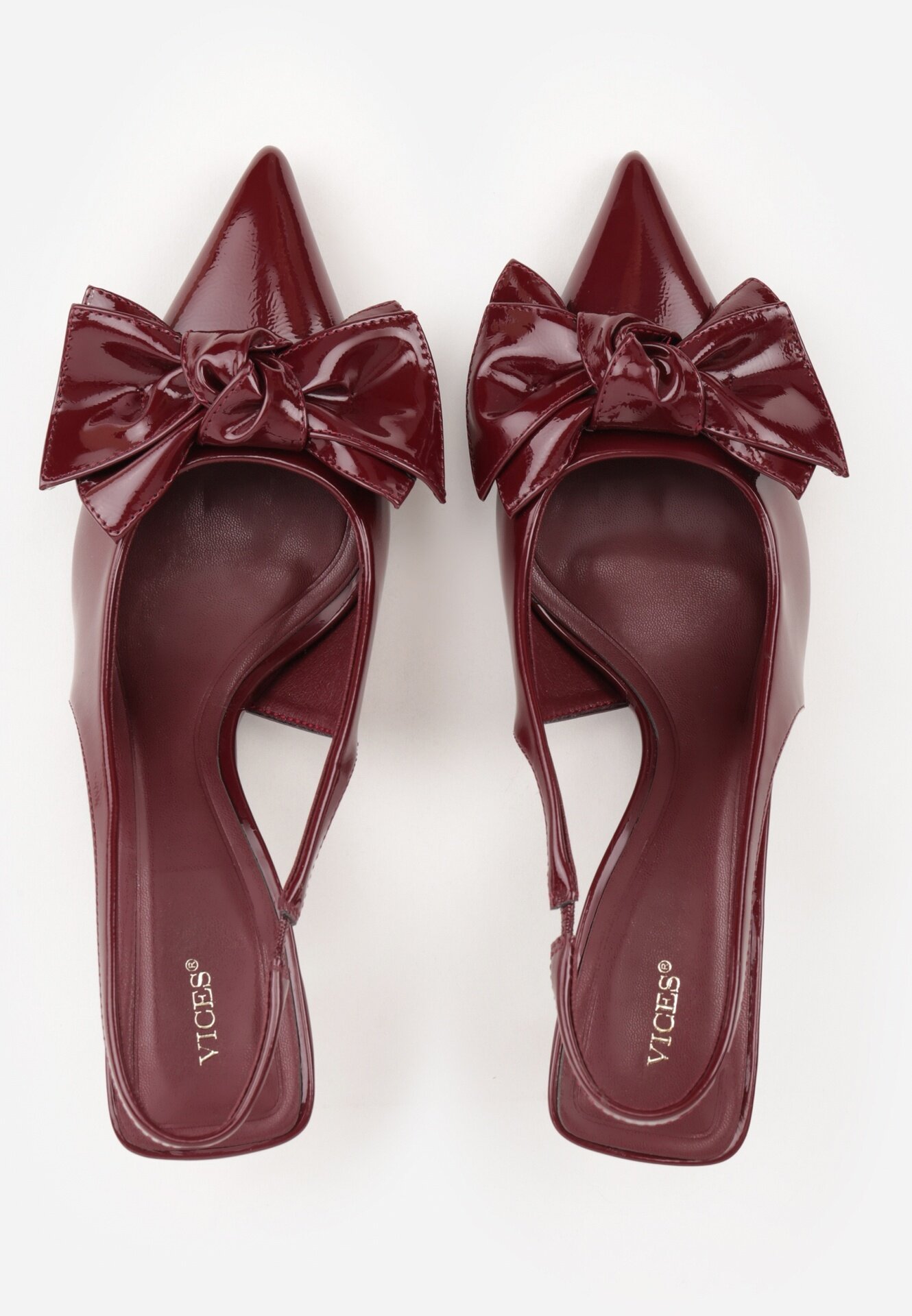 vices Sandale Visinii cu toc subțire Slingback decorate cu fundă Nilendria