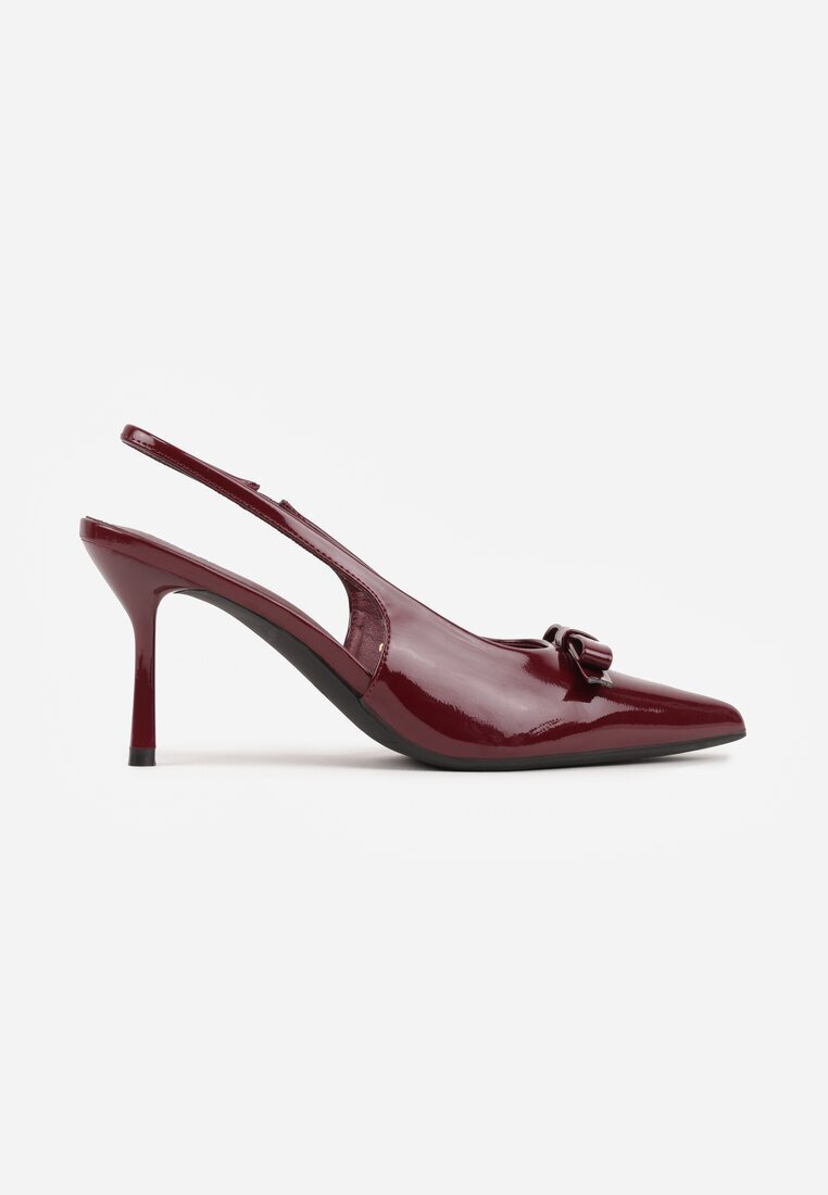 vices Sandale Visinii Lăcuite cu toc stiletto Tip Slingback cu fundă Dorozia