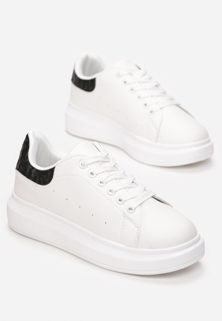 vices Sneakers Alb-Negru pe Platformă Joasă în Stil Clasic Lucid Dream