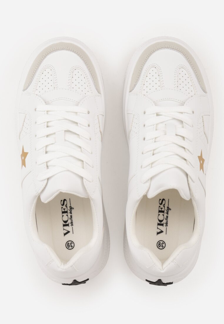 vices Sneakers Albi-Aurii pe Platformă cu Steluță Fenarra