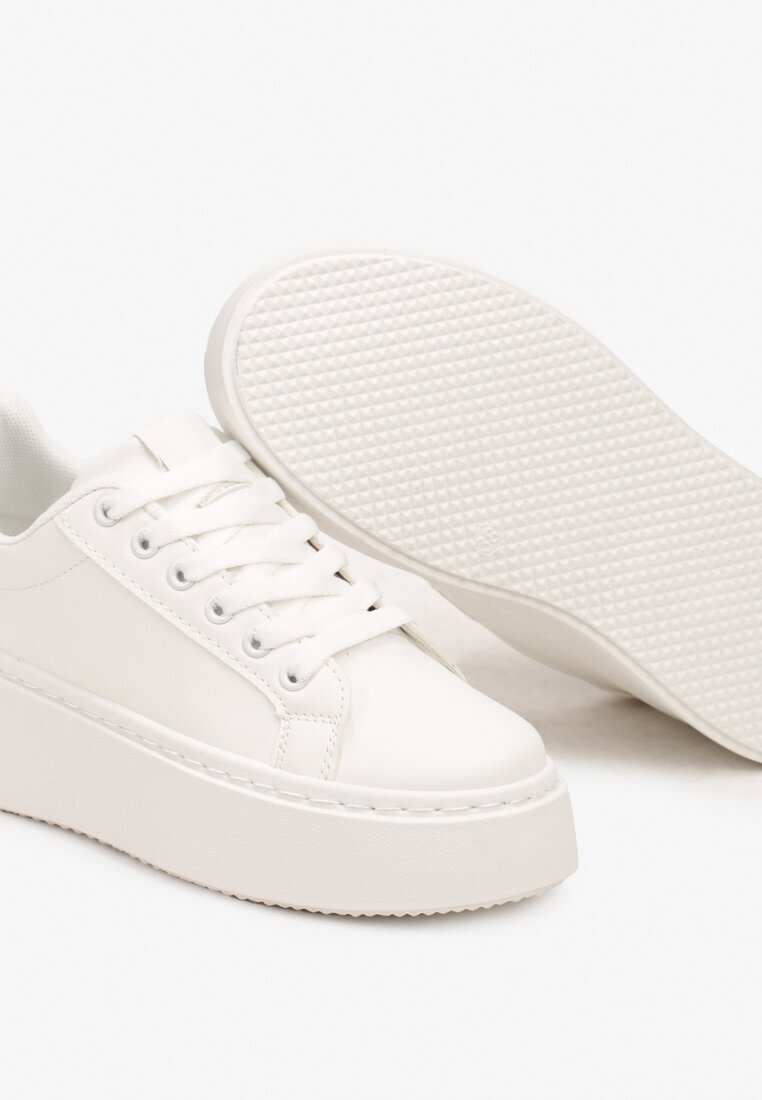 vices Sneakers Basic Alb-Bej cu platformă Tiaeliana