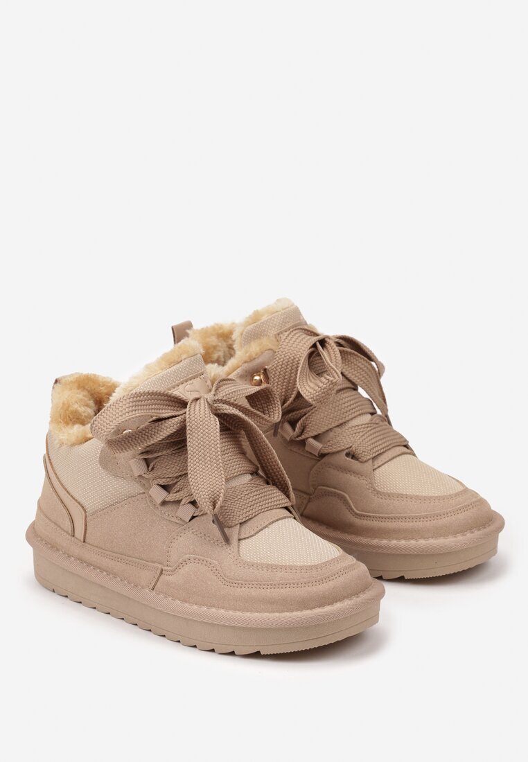 vices Sneakers Bej închis De iarnă Stilizați ca ghete de zăpadă cu blană Tennira