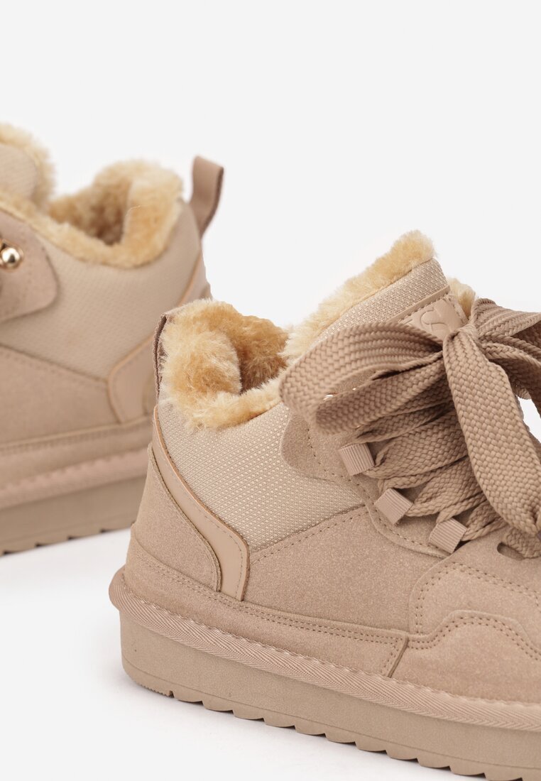 vices Sneakers Bej închis De iarnă Stilizați ca ghete de zăpadă cu blană Tennira