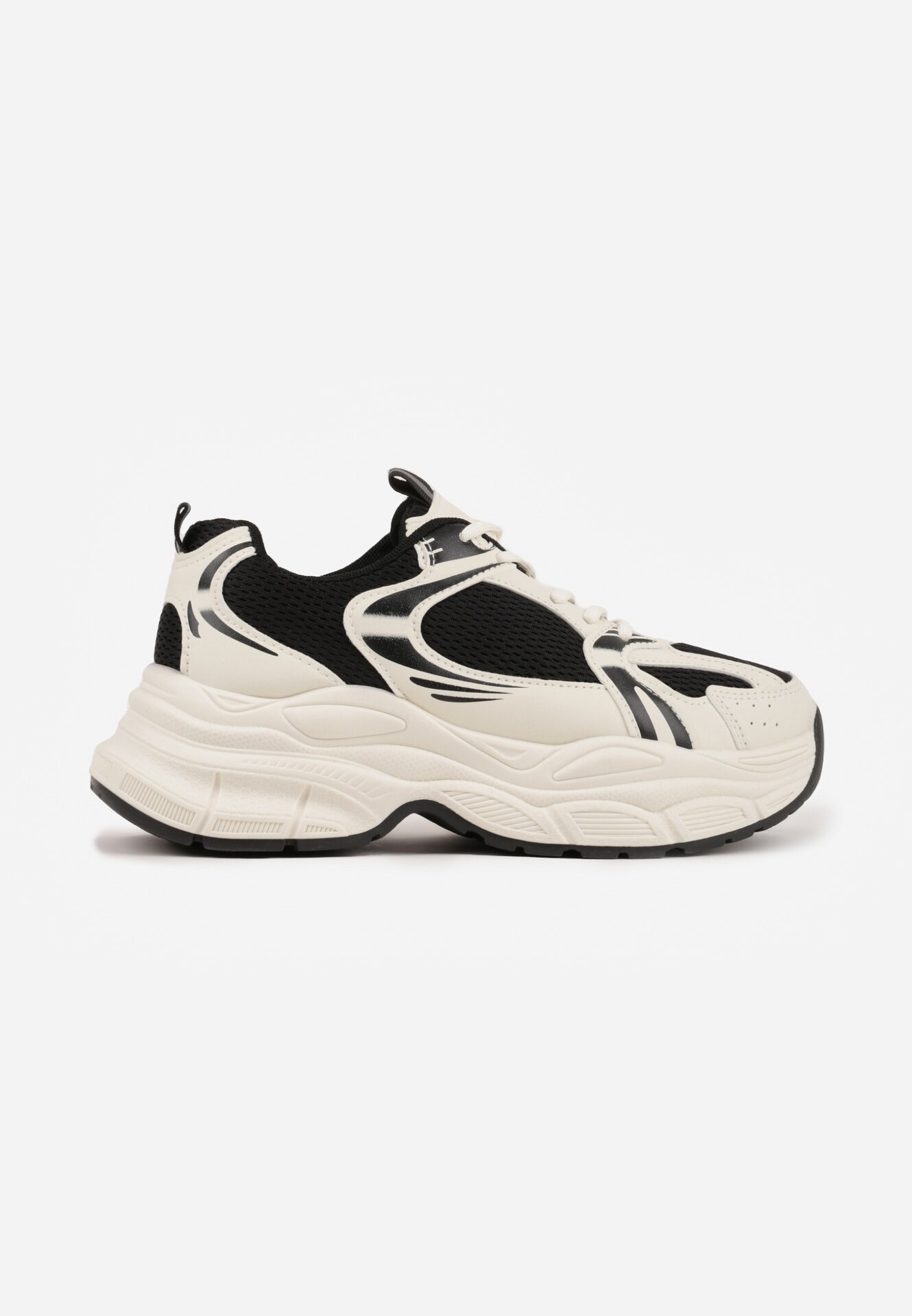 vices Sneakers Bej-Negru pe platformă Decorați cu ștanțare Natiselle