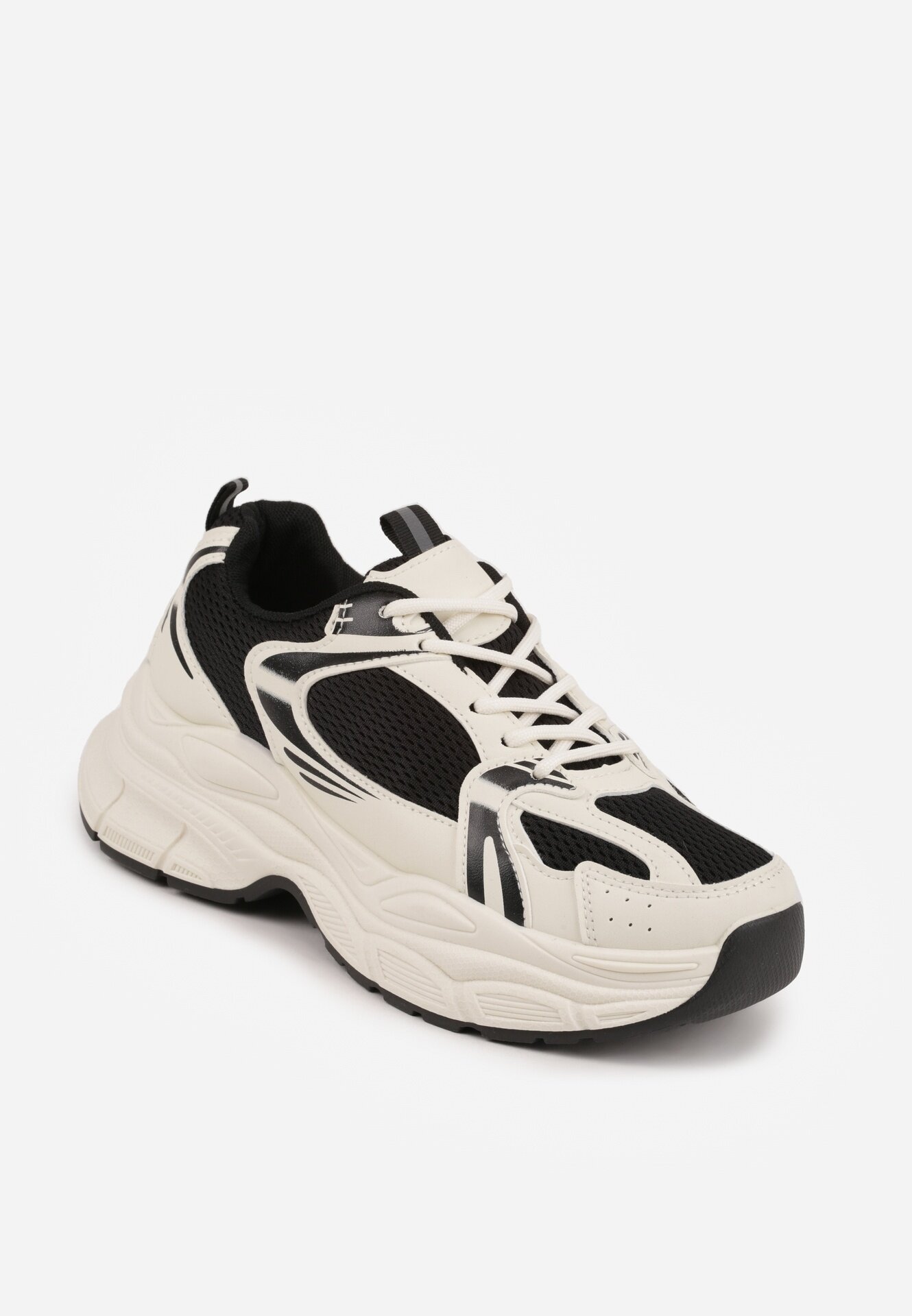 vices Sneakers Bej-Negru pe platformă Decorați cu ștanțare Natiselle