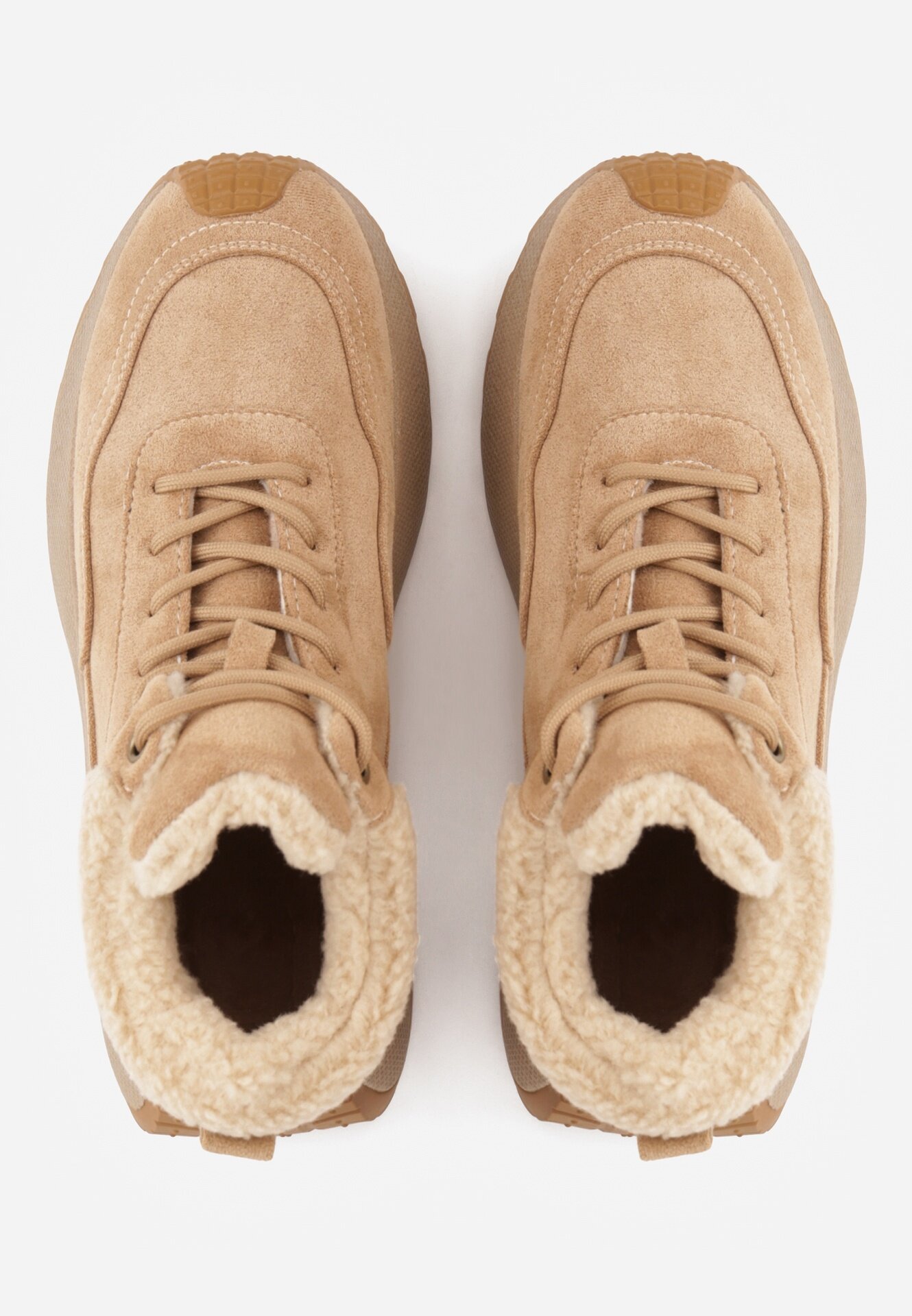 vices Sneakers Ghete de zăpadă Maro deschis cu Platformă cu Inscripție și Blană Lanite