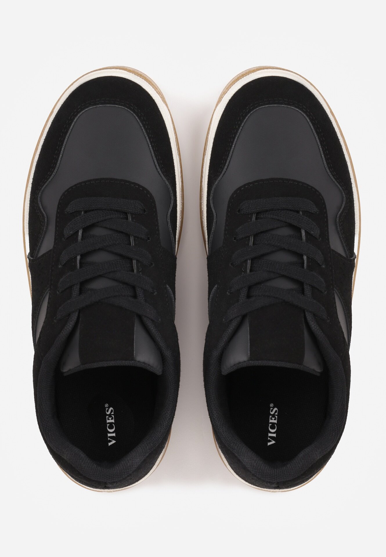 vices Sneakers în stil Basic cu inserții din imitație de nubuc Akila Negri