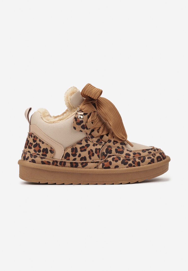 vices Sneakers Maro De iarnă Stilizate ca Cizme de zăpadă cu Blană și Imprimeu leopard Tennira