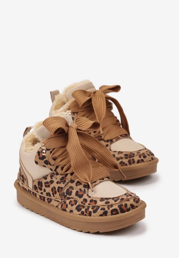 vices Sneakers Maro De iarnă Stilizate ca Cizme de zăpadă cu Blană și Imprimeu leopard Tennira