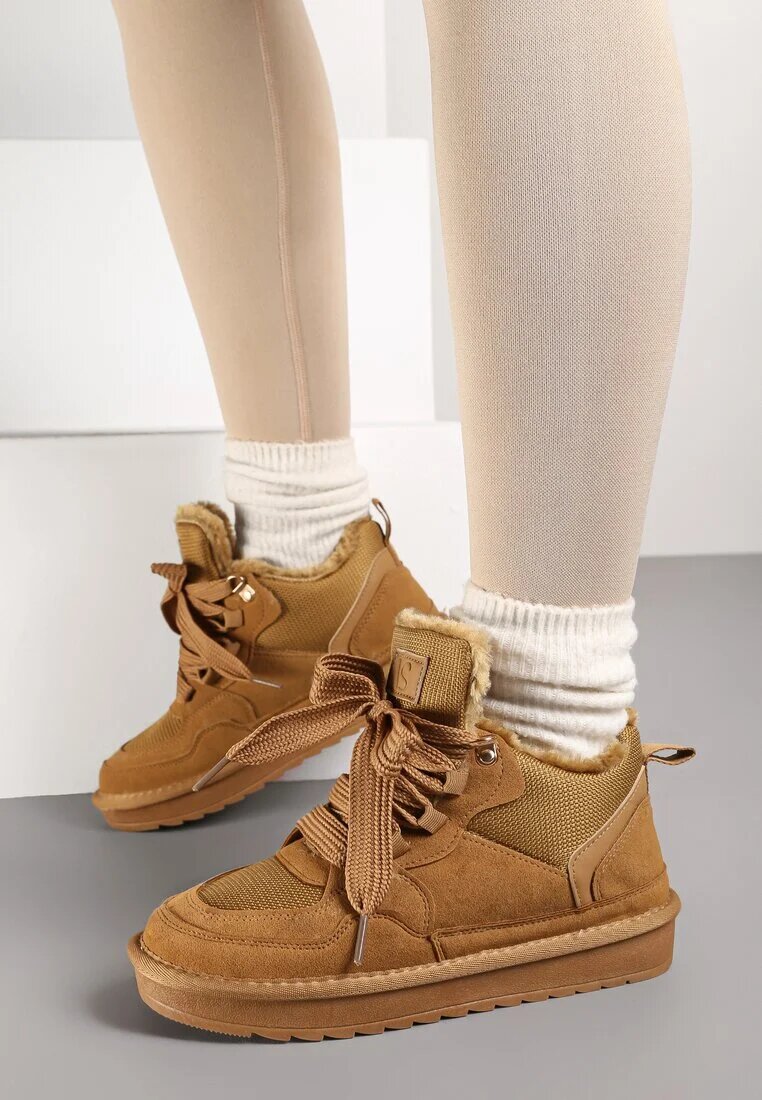 vices Sneakers Maro de Iarnă Stilizate ca Cizme de zăpadă cu Blană Tennira