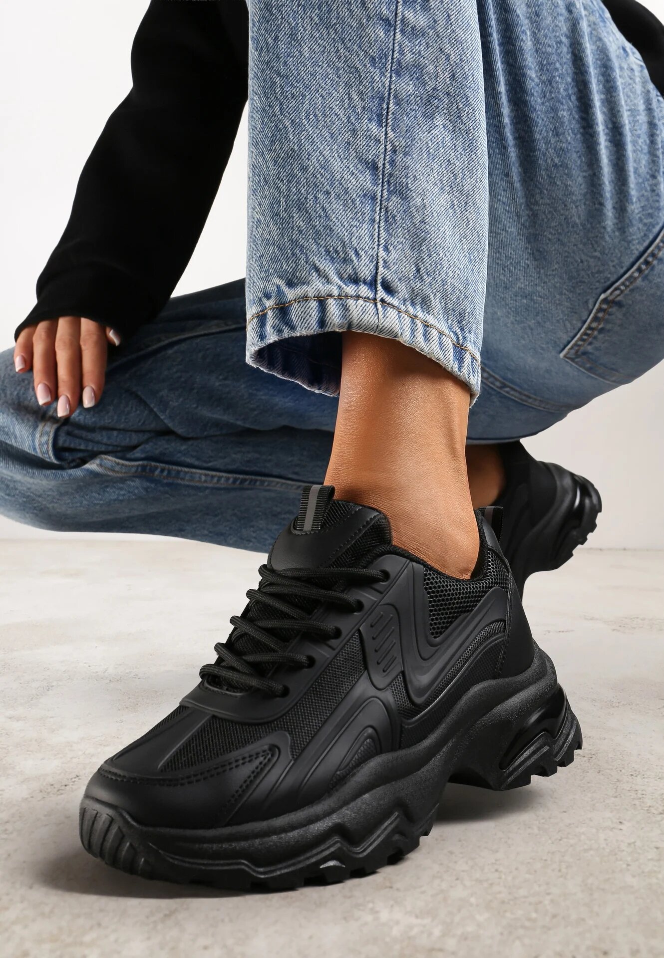 vices Sneakers Negri Clasici Cu șireturi Pe platformă joasă Lenivia