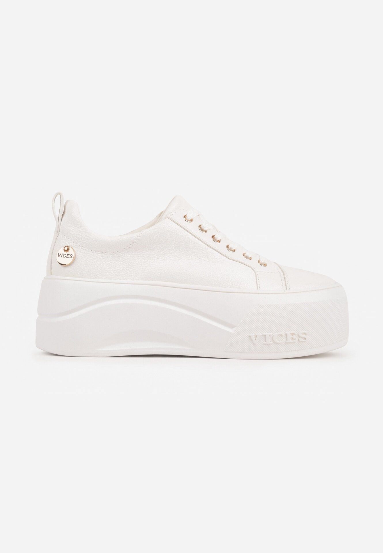 vices Sneakers pe platformă cu aplicație metalizată și inscripție Beli Albi