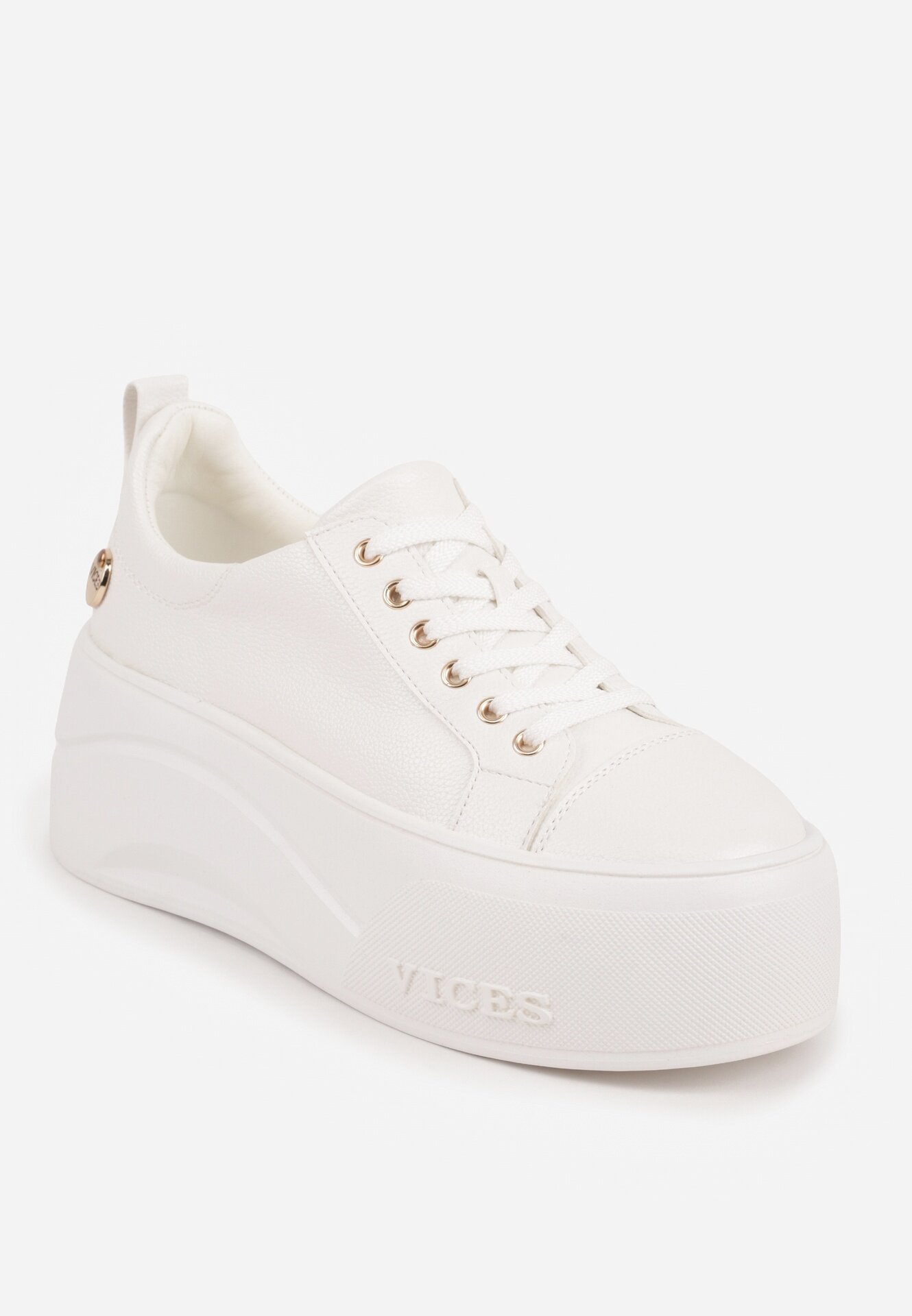 vices Sneakers pe platformă cu aplicație metalizată și inscripție Beli Albi