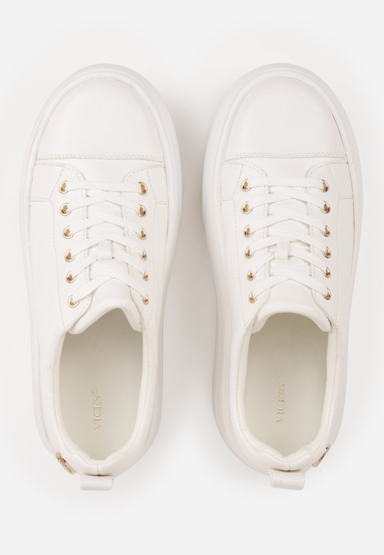 vices Sneakers pe platformă cu aplicație metalizată și inscripție Beli Albi