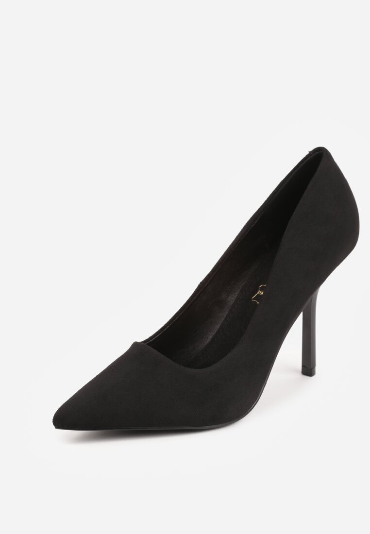 vices Stiletto Negre în Stil Clasic cu Branț din Piele Verile