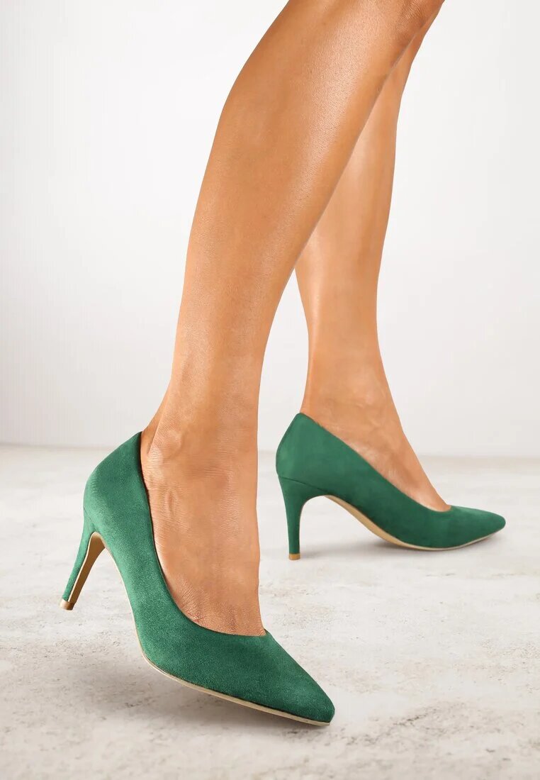 vices Stiletto Verde Casual cu branț din piele naturală Cleinae