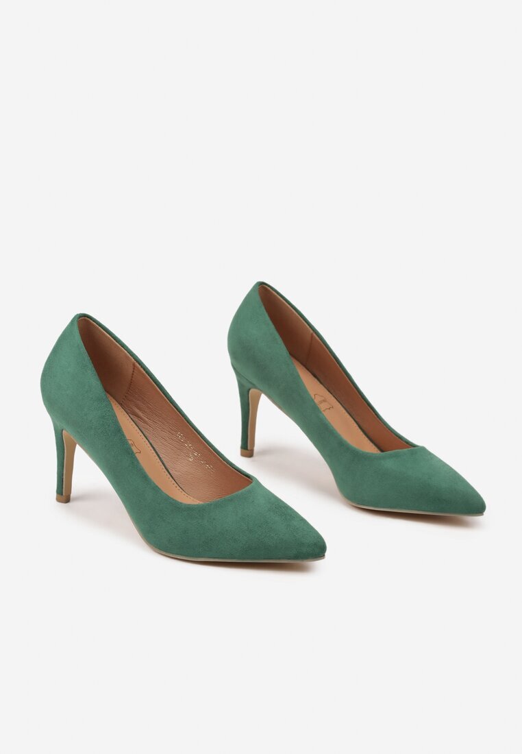 vices Stiletto Verde Casual cu branț din piele naturală Cleinae