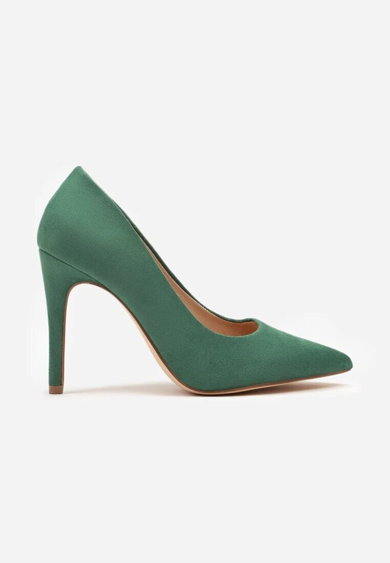 vices Stiletto Verde cu Branț din Piele în Stil Clasic Vennael