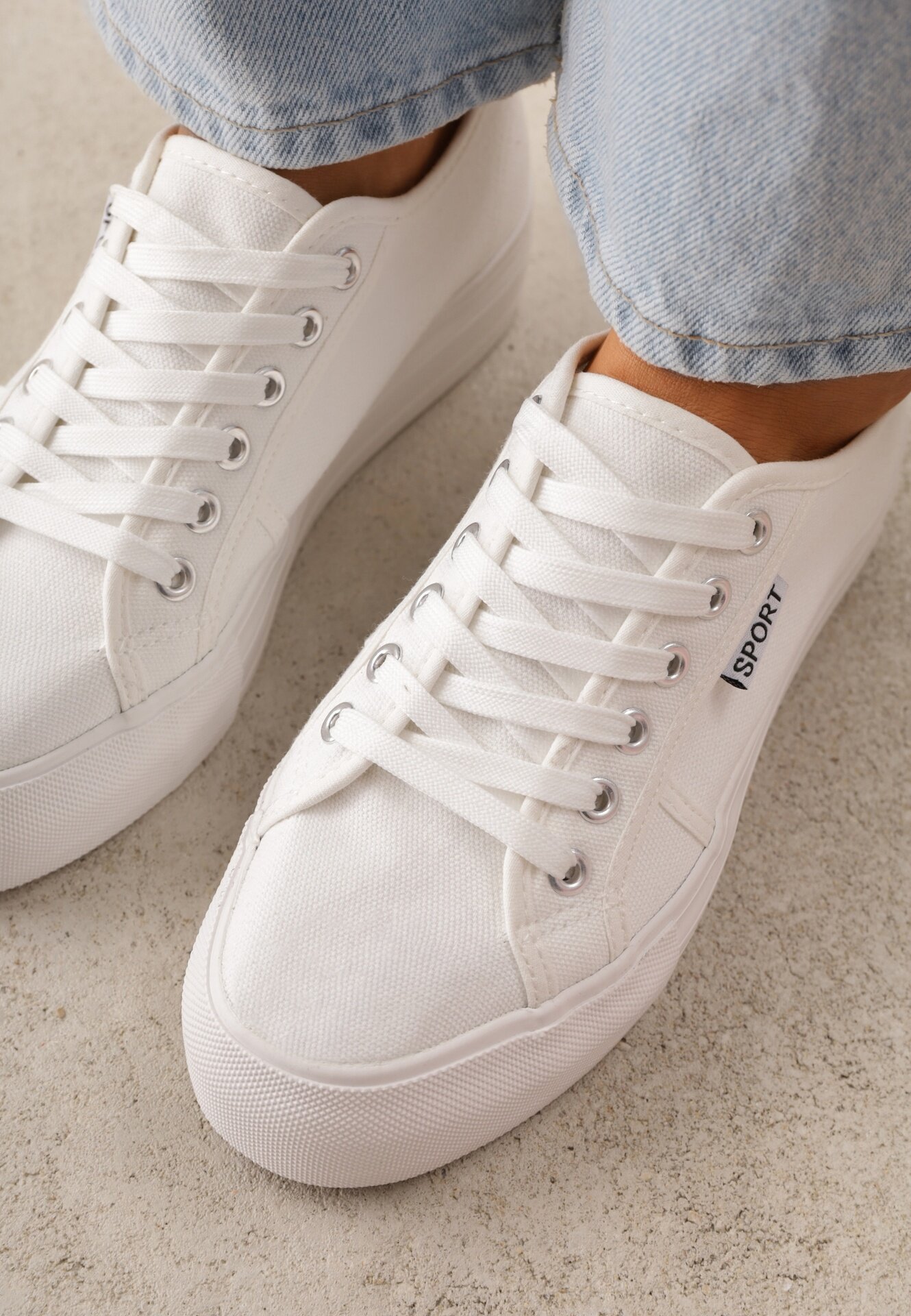 vices Tenisi Basic Albi în Stil Minimalist Riosanne