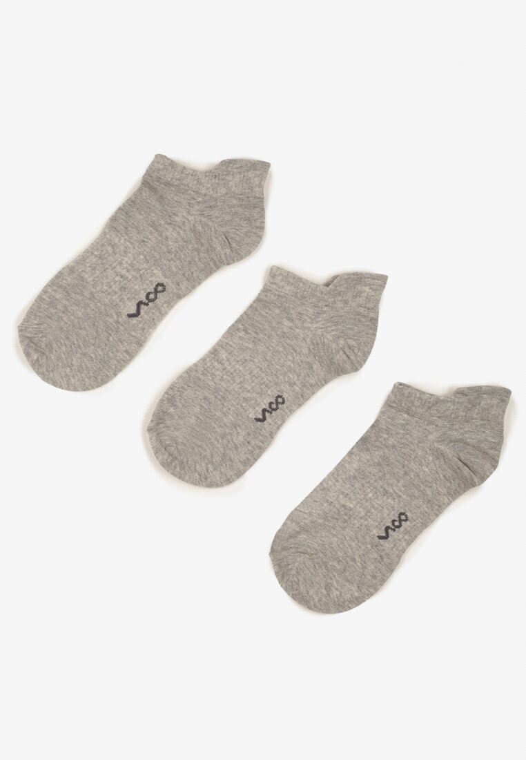 vico 3-pack Șosete scurte Gri deschis Din bumbac cu inscripție Marosela