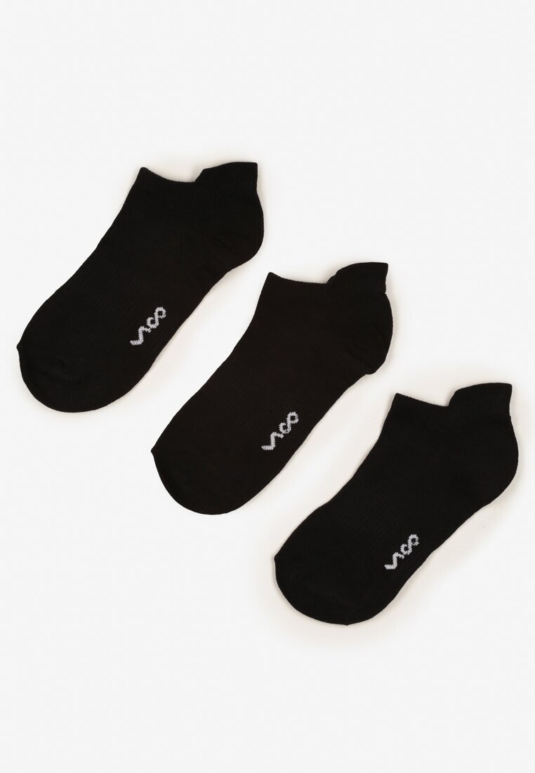 vico 3-pack Șosete scurte Negre din bumbac cu inscripție Marosela