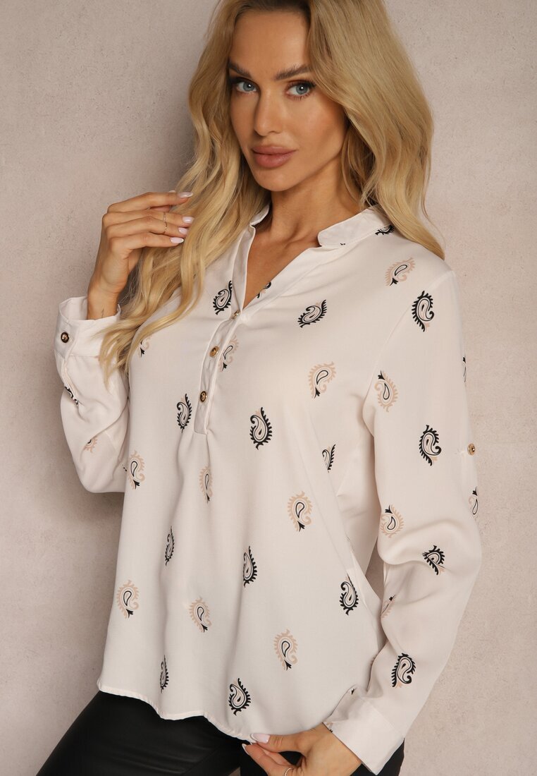 wei wei Cămașă bej deschis cu model fin Paisley Irithe